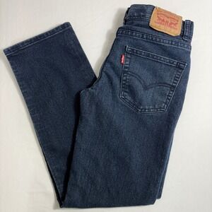 Levi's 514‎ Straight Leg Boys Jeans Dark Wash Adj Waist 12 Reg 26x27 (26x25.5)